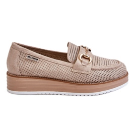 PM1 Damen-Plateau-Slipper Beige Danny