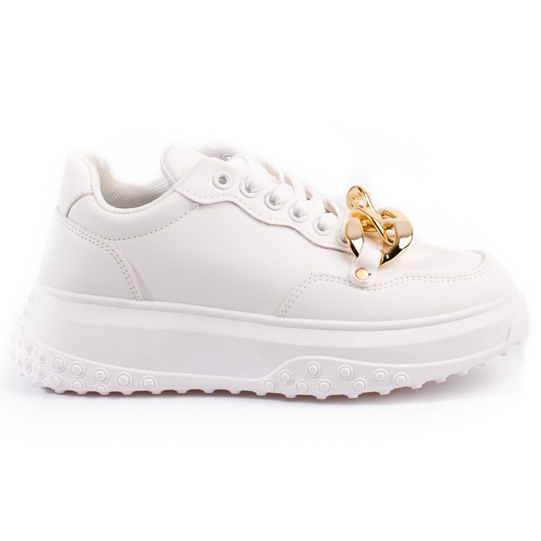 Weiße Damen-Sneaker mit Kette