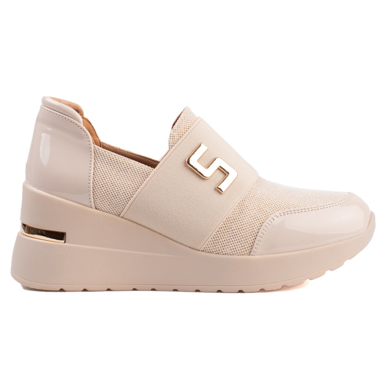 Shelovet Damen Keilsneaker beige