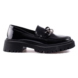 Shelovet schwarze Plateau-Loafer für Damen