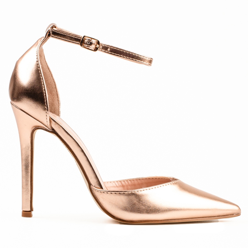 Goldene Shelovet-Absätze für Damen, die um den Knöchel befestigt werden