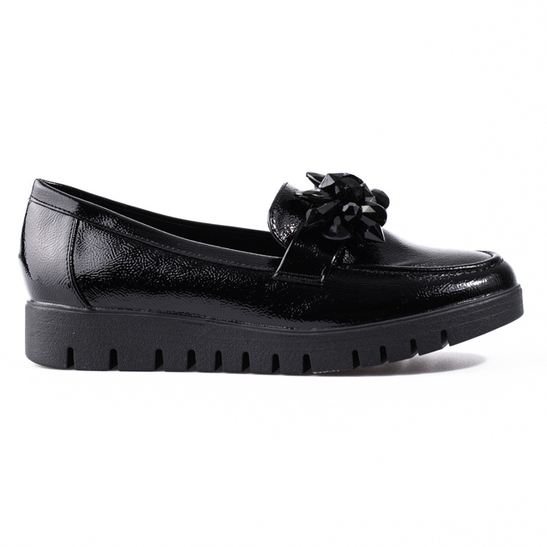 Goodin Schwarze Shelovet-Loafer für Damen mit Kristallen