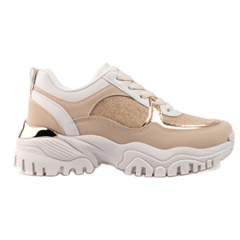 Beige Turnschuhe für Damen auf der Shelovet-Plattform