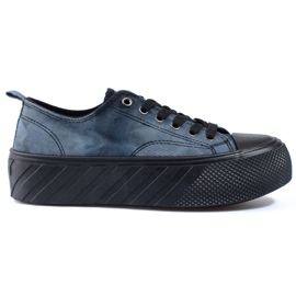 Damen-Sneaker Shelovet aus Cord in Marineblau