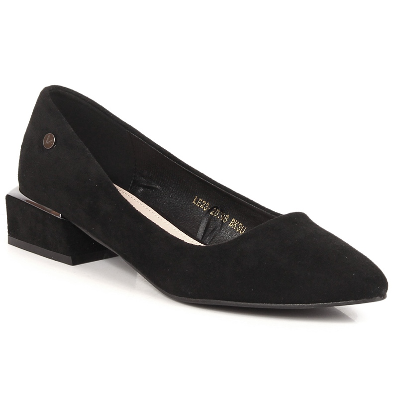 Schwarze spitze Wildlederpumps für Damen Vinceza 20198