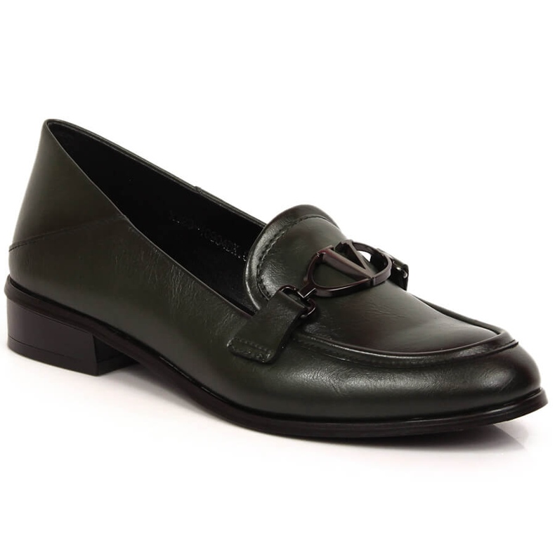 Grüne Damenschuhe mit niedrigem Absatz Vinceza 10904