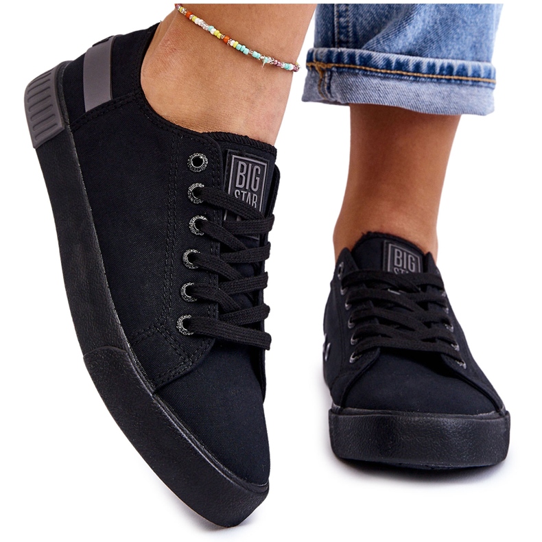 Damen Low Sneakers Big Star LL274038 Schwarz