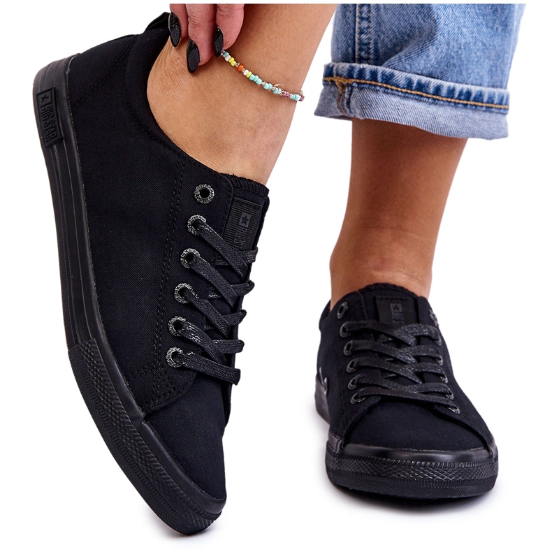 Glatte niedrige Damen-Sneaker Big Star LL274057 Schwarz