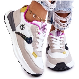 Damen Sport Sneakers Big Star KK274099 Weiß und Beige