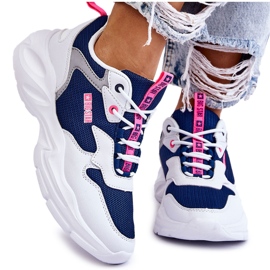 Damen Leichte Sportschuhe Big Star LL274376 Weiß und Marineblau