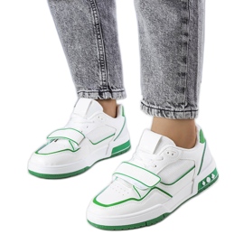 Grüne Turnschuhe von Kadie für Damen weiß