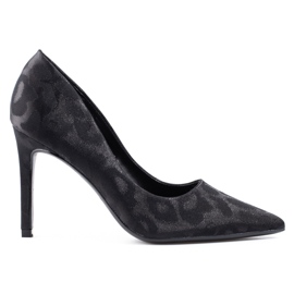 Shelovet Damen High Heels in schwarzem Leopardenmuster