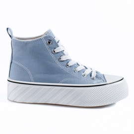 Blaue High-Top-Sneakers von Shelovet für Damen