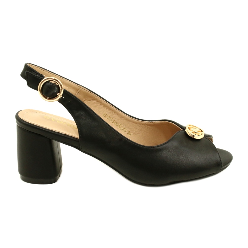 Evento Frauensandalen auf dem Pfosten mit Dekoration 23SD35-5480 Schwarz