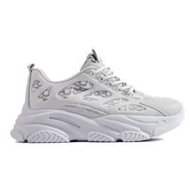 Shelovet Damen-Sneaker auf dicker Sohle, grau