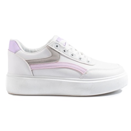 Bequeme Sportschuhe von Shelovet für Damen weiß violett rosa grau