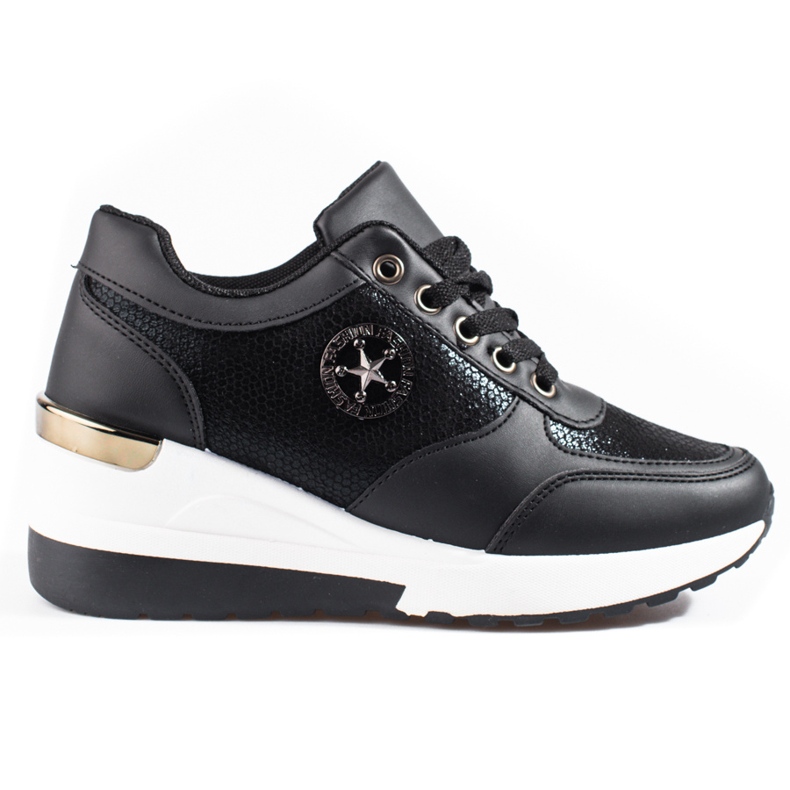 Schwarze Shelovet Wedge-Sneakers für Damen