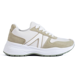 Beige-weiße Damen-Sportschuhe von Shelovet