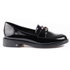 W. Potocki Lackierte Damen-Potocki-Herren mit flachem Absatz schwarz