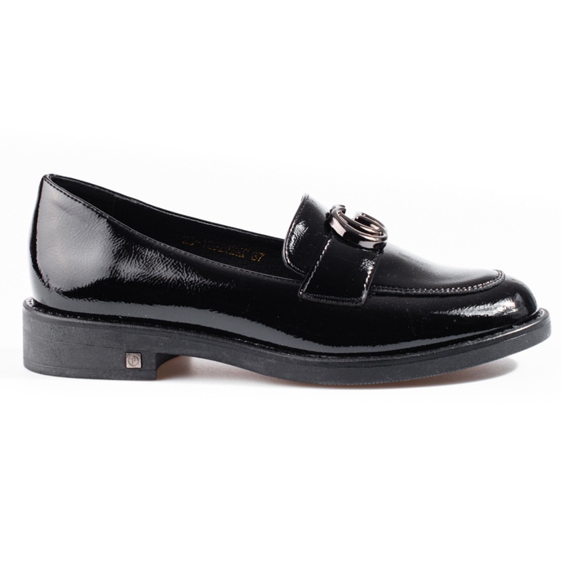 W. Potocki Lackierte Damen-Potocki-Herren mit flachem Absatz schwarz