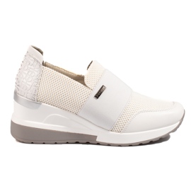 W. Potocki Weiße Potocki-Sneakers mit Keilabsatz für Damen