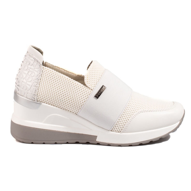 W. Potocki Weiße Potocki-Sneakers mit Keilabsatz für Damen