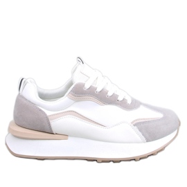 PA1 Damenturnschuhe Mabel WEISS/BEIGE/GRAU weiß