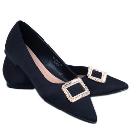 PA1 Elegante Ballerinas mit Lorella Black Steinen schwarz