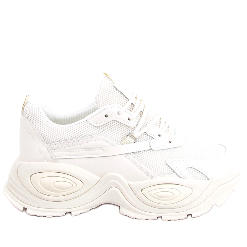 Beigefarbene Damen-Sportschuhe mit hoher Sohle