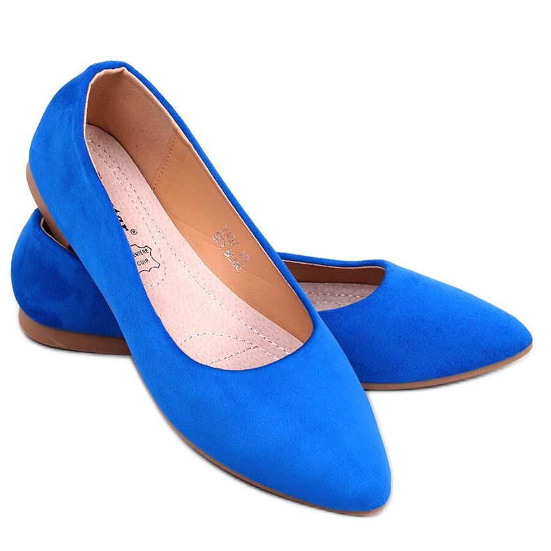 BM Keys Ballerinas aus himmelblauem Leder mit Innensohle
