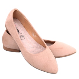 BM Keys Ballerinas aus khakifarbenem Leder mit Innensohle beige