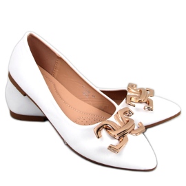 BM Elegante Ballerinas mit Schnalle von Simona White weiß