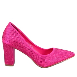 High Heel Pumps mit Steinchen Marisa Fuchsia rosa