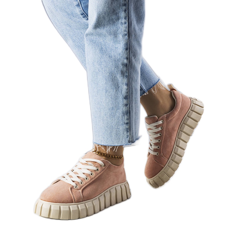 Pinkfarbene Plateausneaker von Pamela rosa
