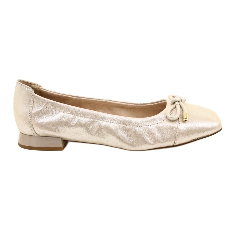 Caprice Ballerinas Frauenschuhe mit einem Bogen 9-22104-20 354 Taupe Sue.met silber-