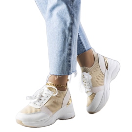 Beige Sneaker mit Keilabsatz von Ann
