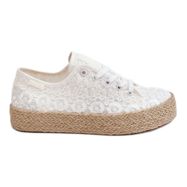 Big Star geflochtene Plateau-Turnschuhe für Damen LL274199 Weiß