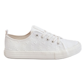 Big Star bestickte Damenturnschuhe LL274223 Weiß