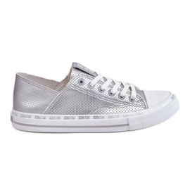 Damen-Sneaker aus Leder Big Star LL274016 Silber