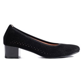 W. Potocki Schwarze durchbrochene Damenpumps Potocki