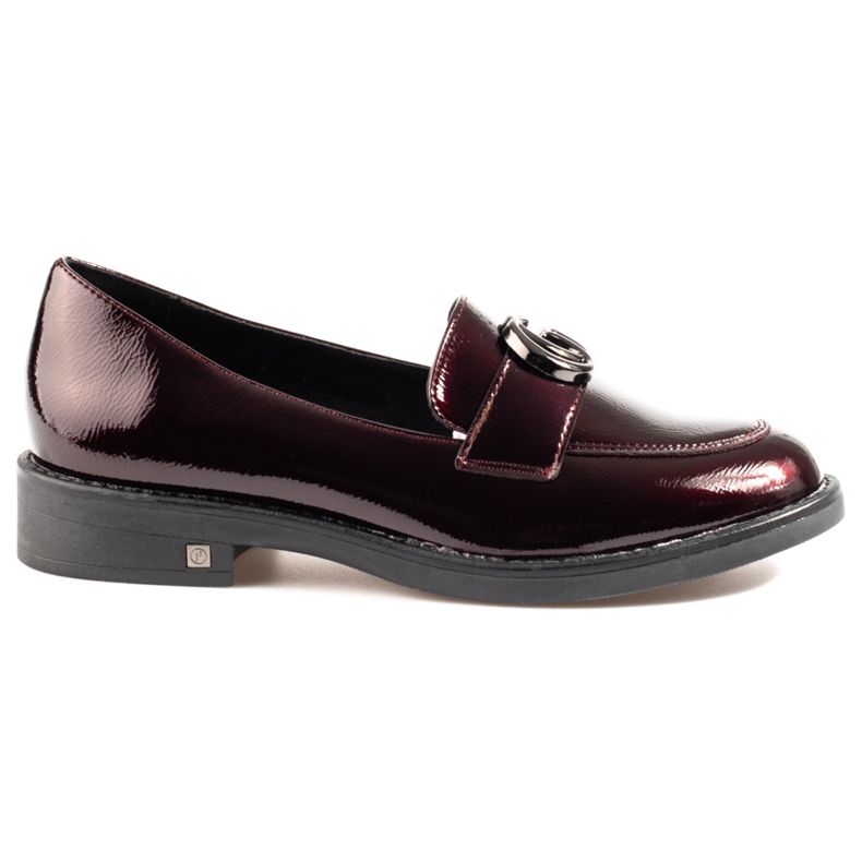 W. Potocki Kastanienbraune Lords für Damen von Potocki mit flachen Absätzen rot