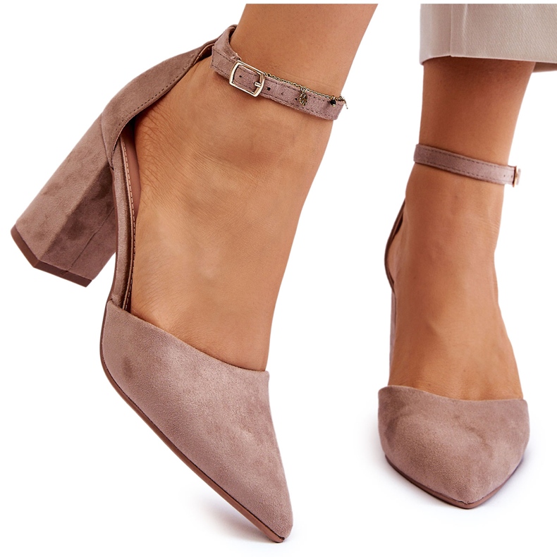 Dunkelbeige Lexie Pumps aus Wildleder