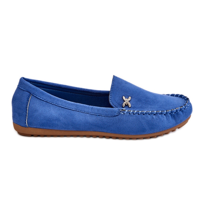 PS1 Damen-Loafer aus Wildleder mit blauer Leah-Verzierung