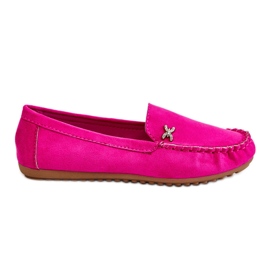Damen-Loafer aus Wildleder mit fuchsiafarbener Leah-Verzierung rosa