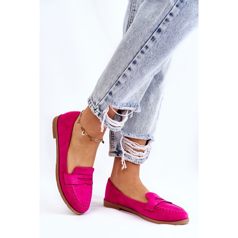 PS1 Bequeme Wildleder-Loafer für Damen Fuchsia Lucca rosa