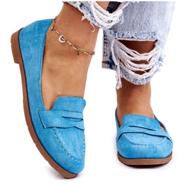 PS1 Bequemer Wildleder-Loafer für Damen Blau Lucca