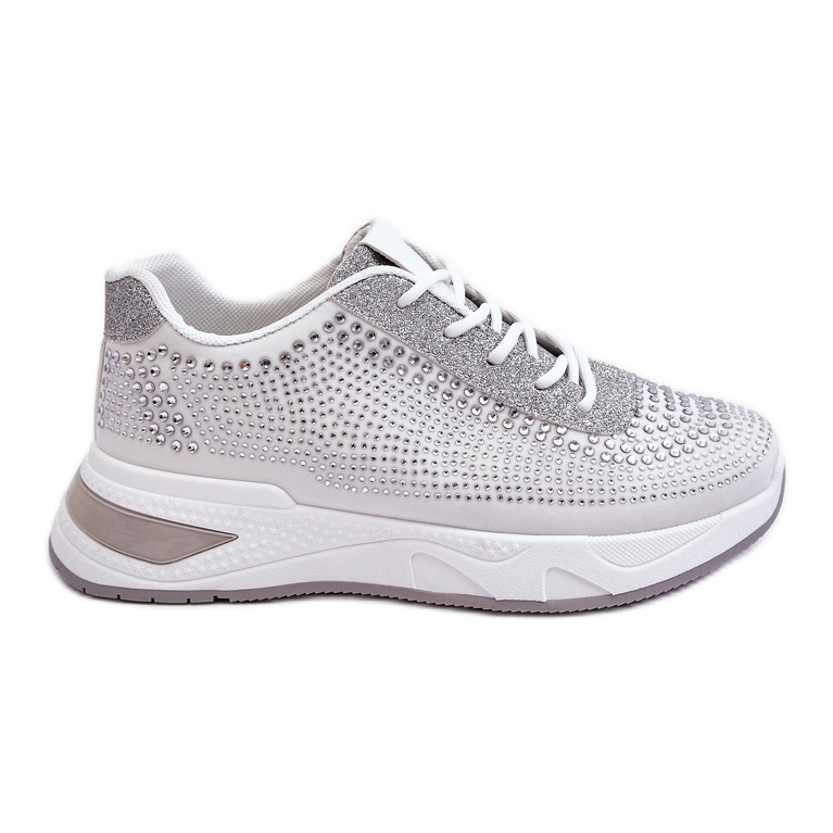 PS1 Damenturnschuhe mit Zirkonen Weiß Raiden grau