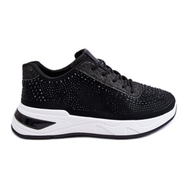 Damen-Turnschuhe mit Zirkonen Black Raiden schwarz