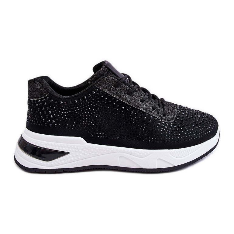 Damen-Turnschuhe mit Zirkonen Black Raiden schwarz