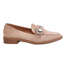 PS1 Eleganter dunkelbeiger Wildleder-Loafer Aliya